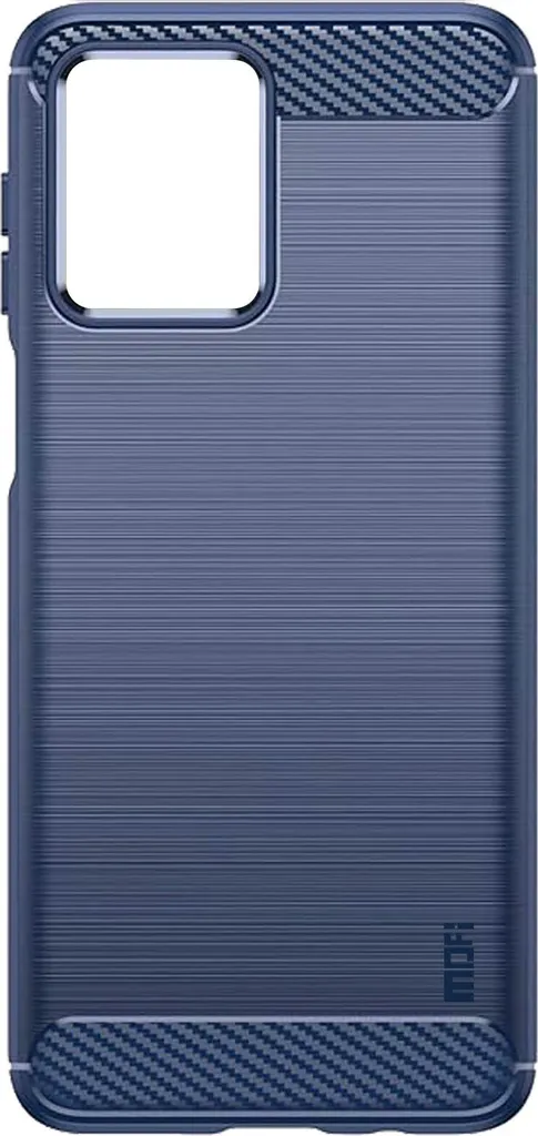 Avizar, custodia per Motorola Moto G54 con design in alluminio e carbonio, blu scuro