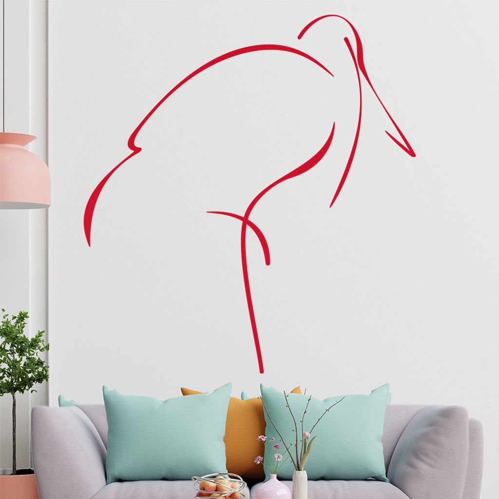 Vogel Linien Wandtattoo in 6 Größen - Wandaufkleber Wall Sticker - Dekoration, Küche, Wohnzimmer, Schlafzimmer, Badezimmer