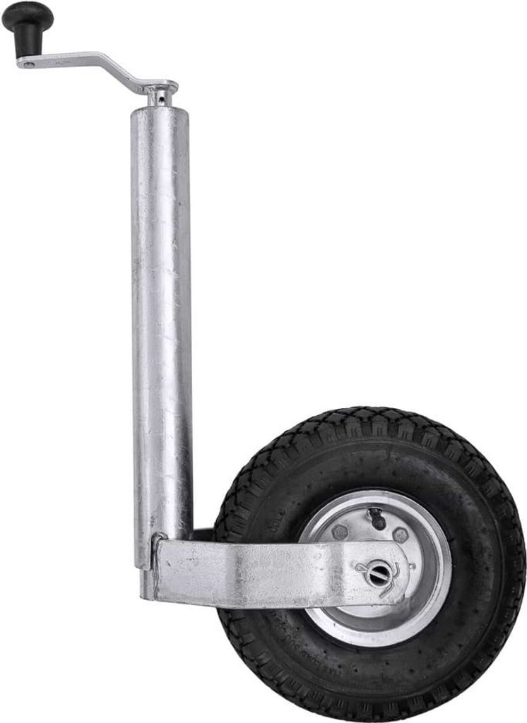 KNOTT Stützrad 150 kg, 48 mm, Höhe 500-720 mm, Luftreifen 260x85 mit Stahlfelge, Rangierhilfe an der Deichsel, für Anhänger und Wohnwagen