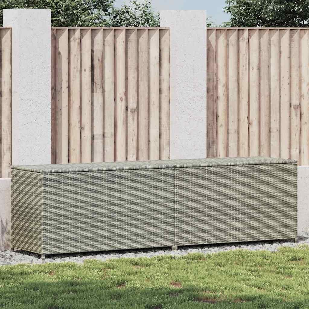 "2026 Promotion" Gartenbox Poly Rattan 200x50x60 cm Grau - Gartenboxen CC26509