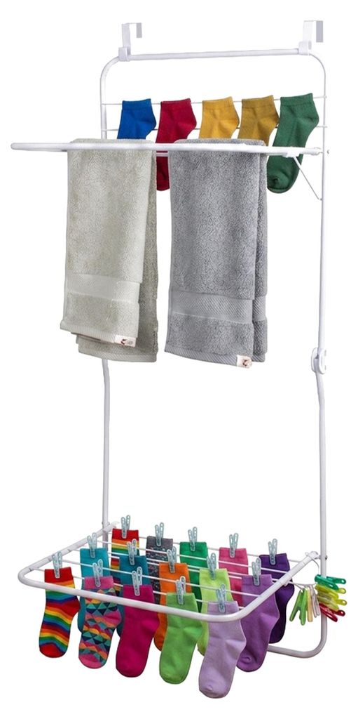Relaxdays Wäscheständer Tür, zum Einhängen, 4,9 m Produktbild 