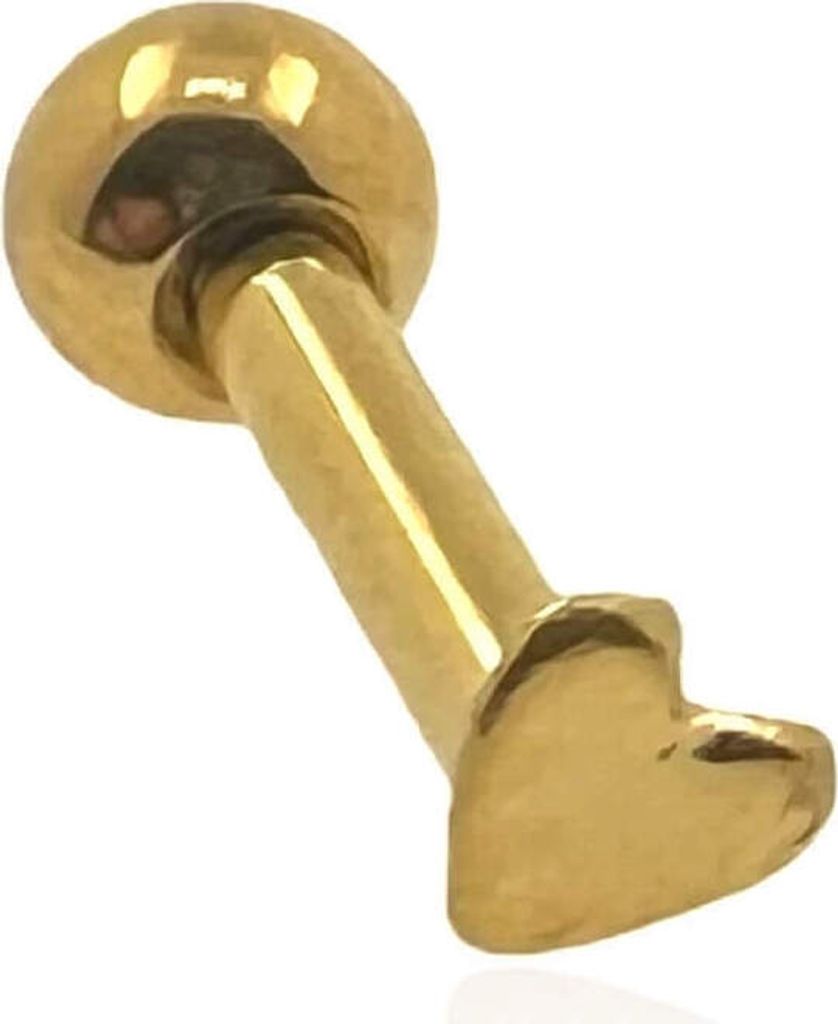 Tragus Helix Ohrpiercing 316L Chirurgenstahl vergoldet mit Herz