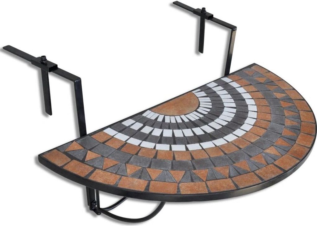 vidaXL Table suspendue pour balcon Mosaïque terre cuite et Image du produit 