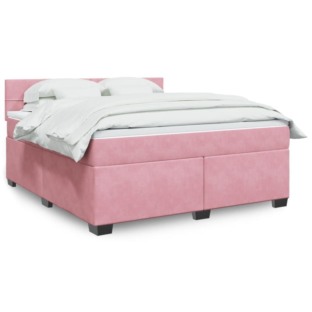 Maison Exclusive - Boxspringbett mit Matratze Rosa 180x200 cm Samt
