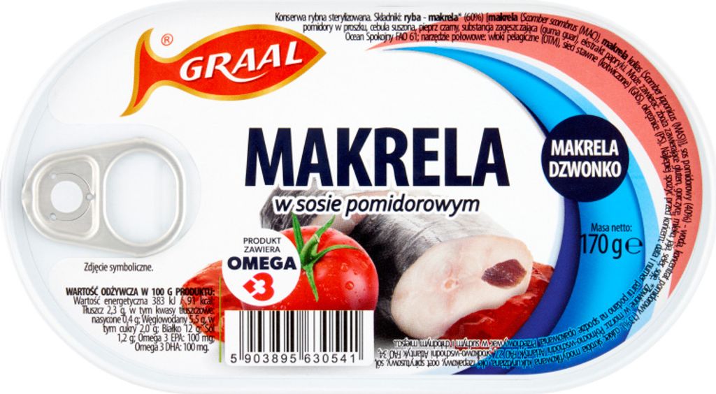 Graal Makrela w sosie pomidorowym 170 g Zdjęcie produktu 