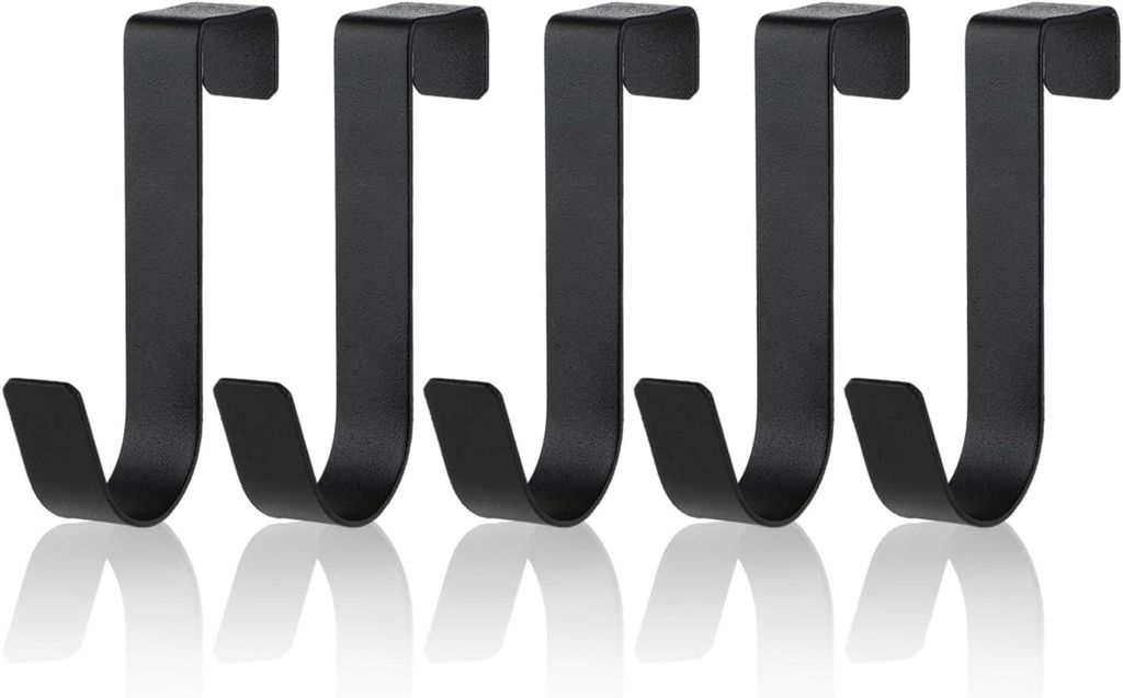 Set mit 5 wasserdichten Handtuchhaken aus Edelstahl für rahmenlose Glastüren im Badezimmer, 2,1 cm, mattschwarz