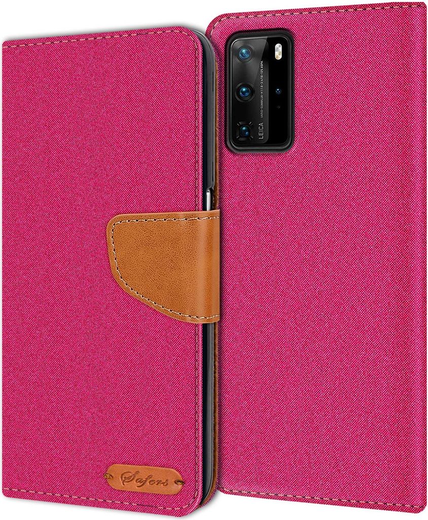 Handy Hülle Huawei P40 Pro Tasche Wallet Flip Case Schutz Hülle Stoff Cover