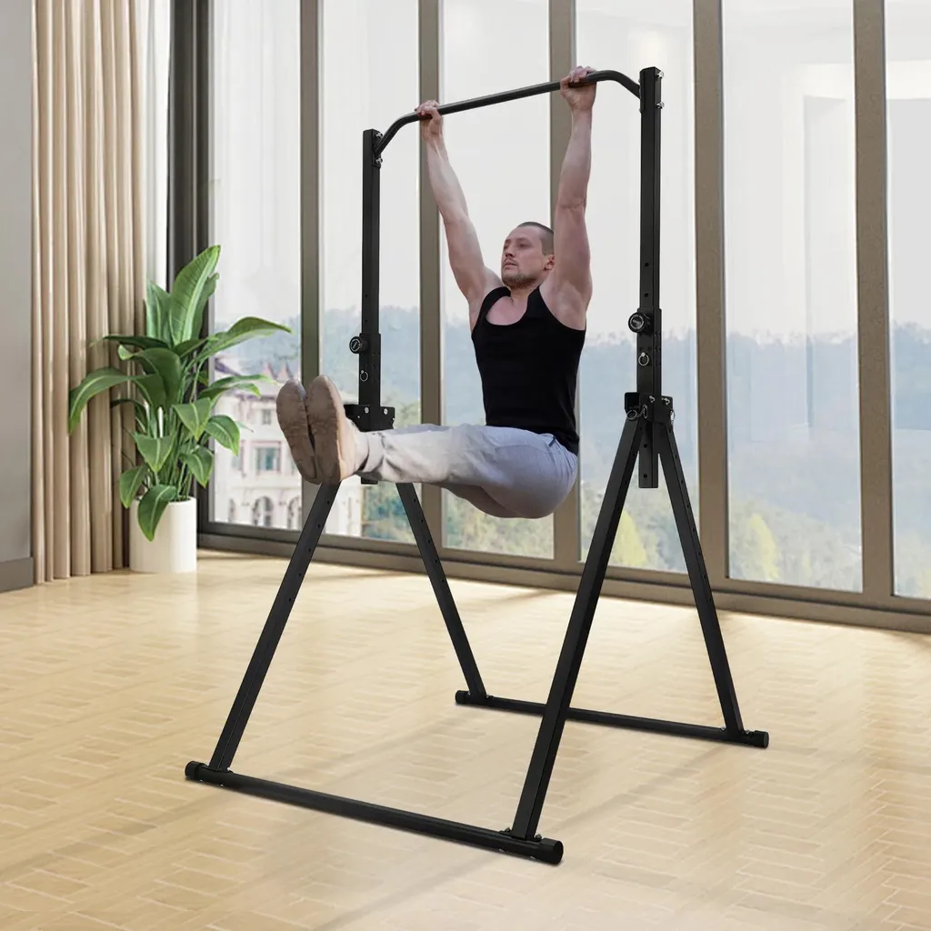Barre de traction stable et pliable pour petits espaces - Noir mat - 9