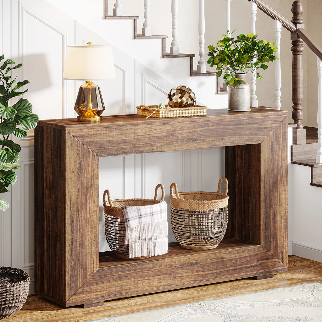 Table console LITTLE TREE marron d'entrée avec rangement pour salon - 3