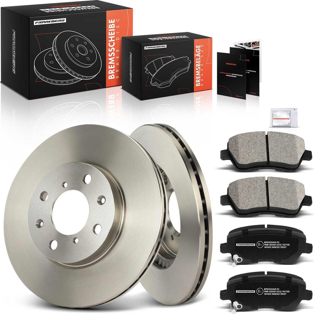 Frankberg 2x Bremsscheiben 4x Bremsbeläge Vorderachse für Opel Agila (B) B H08 Suzuki Splash EX Swift III EZ MZ