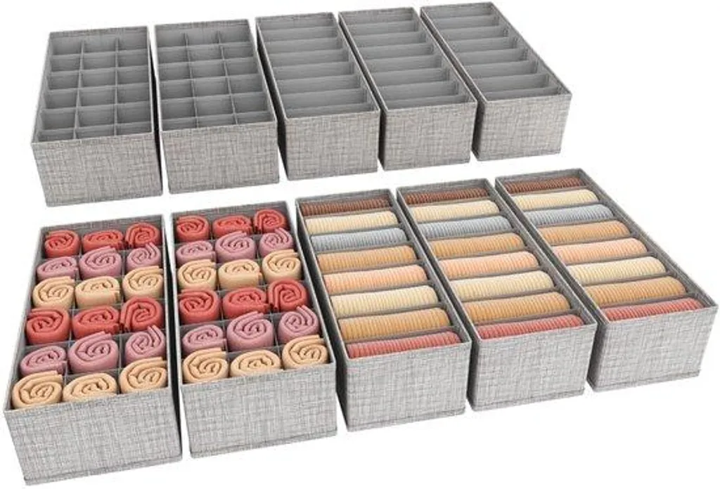 Système de rangement pour vêtements et accessoires lot de 10 blanc