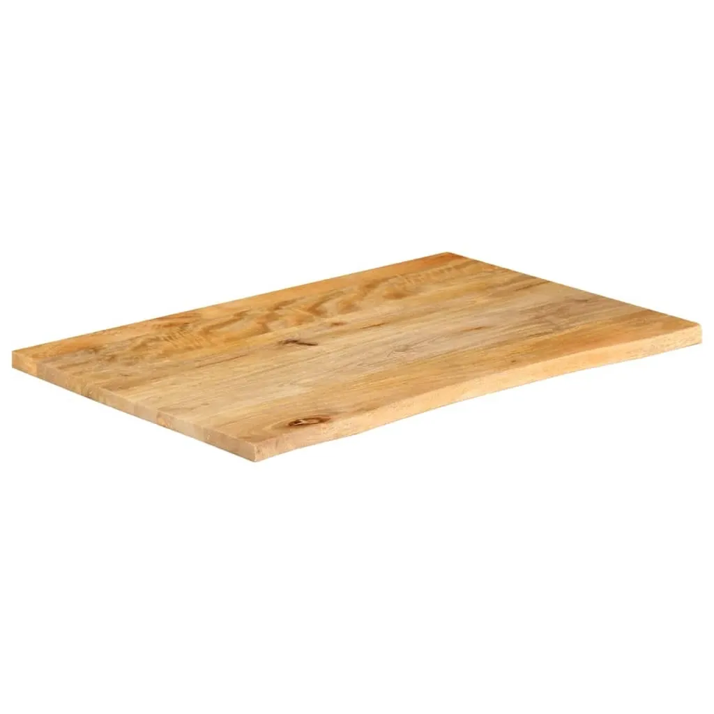 SYFAX™ Piano Tavolo Bordi Vivi 90x60x3,8 cm in Legno Massello di Mango