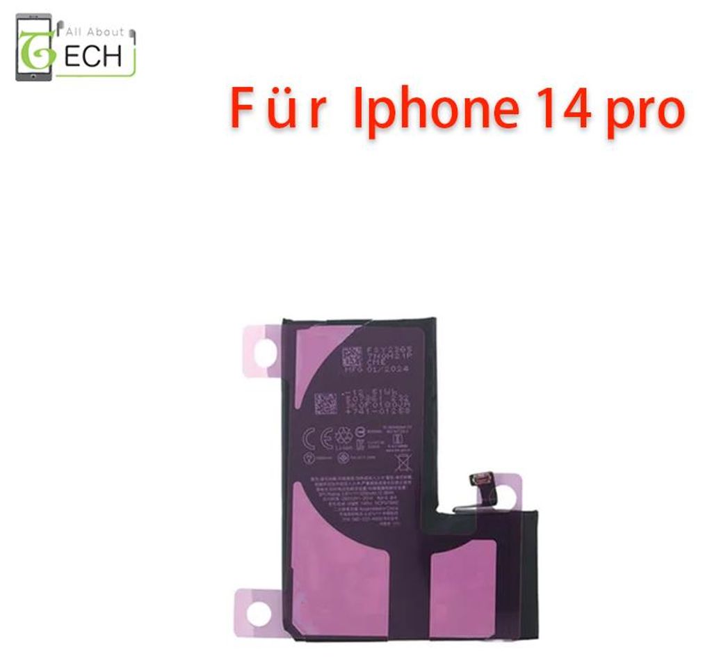 Ersatz Akku für iPhone 14 PRO inkl. Kleber 3250mAh Accu Produktbild 