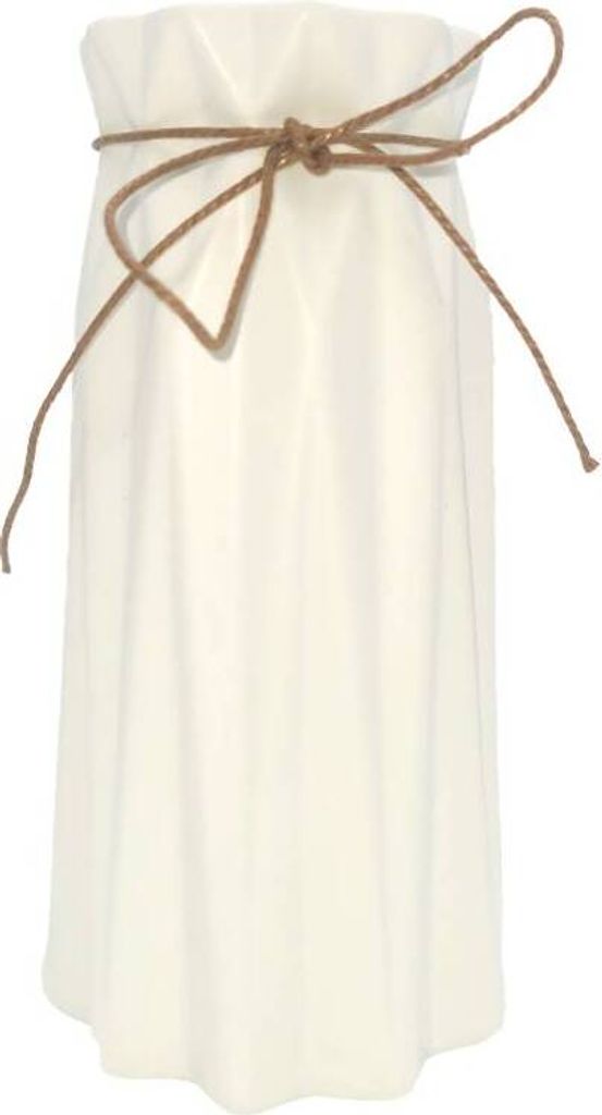 Vase Karaffe für Blumen Blumenvase aus Keramik mit Schleife 9x18 cm Weiss