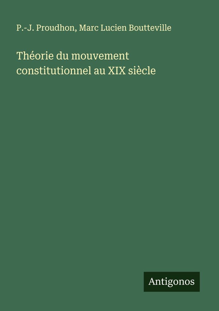 Theorie der konstitutionellen Bewegung im 19