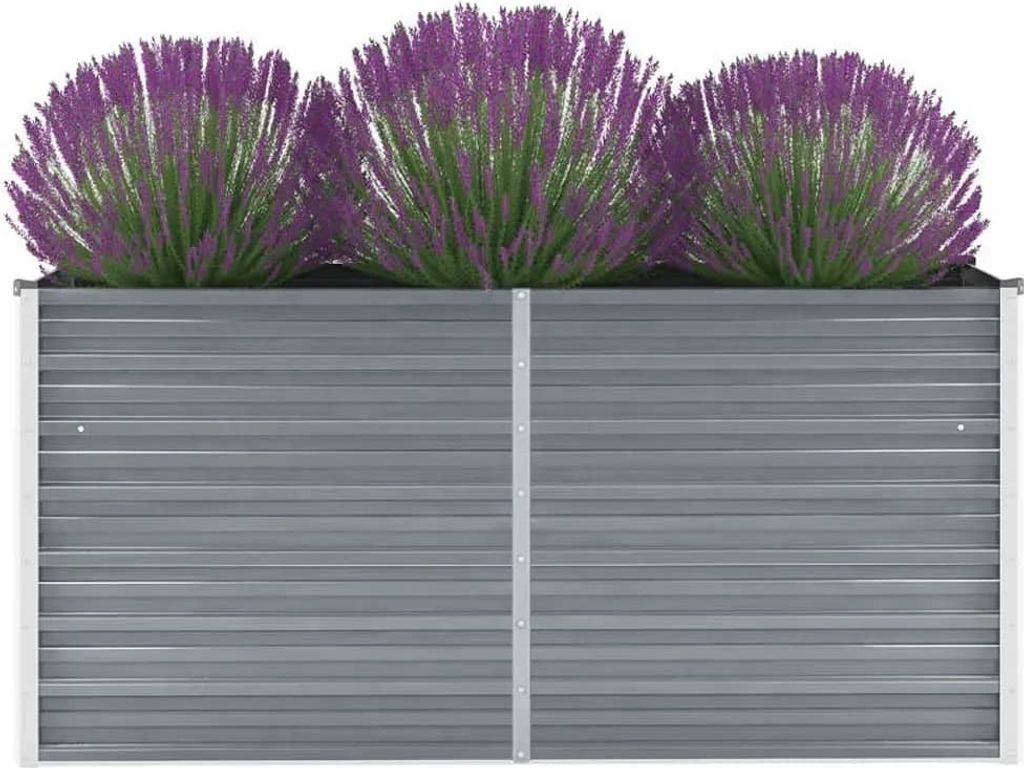 vidaXL Garten-Hochbeet Verzinkter Stahl 160x40x77 cm Grau Produktbild 7