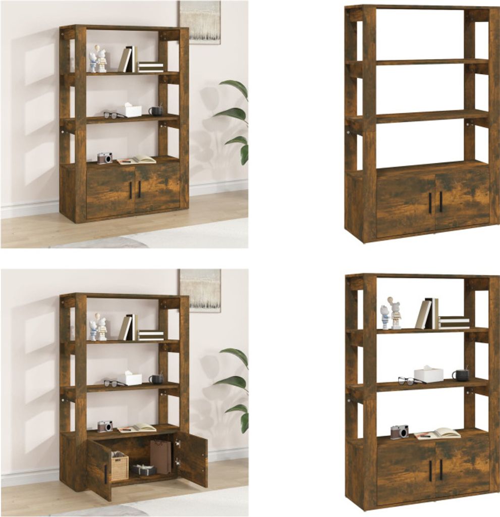 vidaXL Sideboard Räuchereiche 80x30x119,5 cm Holzwerkstoff - Sideboard - Sideboards - Schrank - Lagerschrank