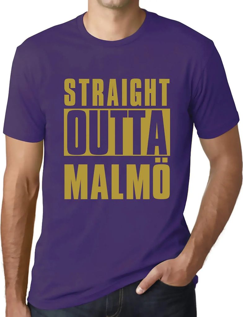Herren Grafik T-Shirt Direkt aus Malmö – Straight Outta Malmö – Öko-Verantwortlich Vintage Jahrgang Kurzarm Lustige Druck Geburtstag Geschen...