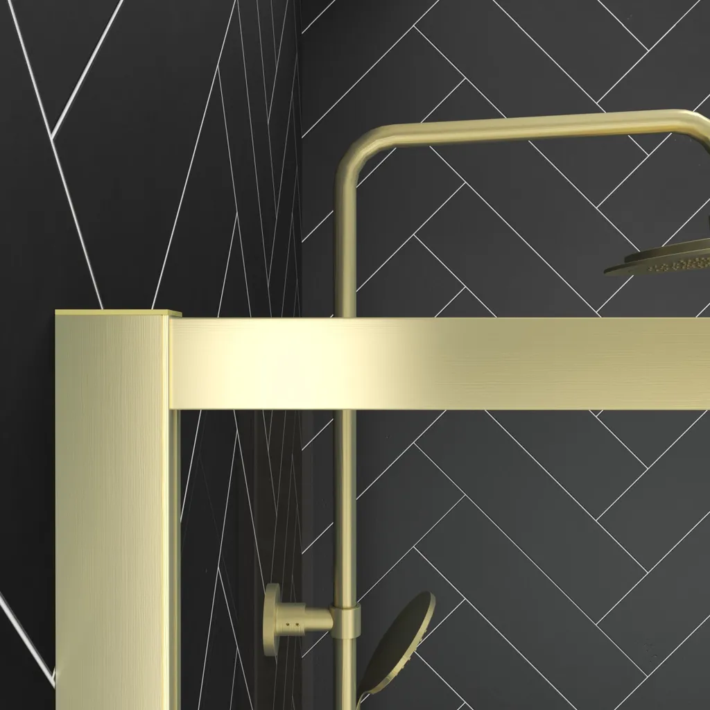 Paroi de Douche Anticalcaire 90x200cm Or Doré - Solution Rangement