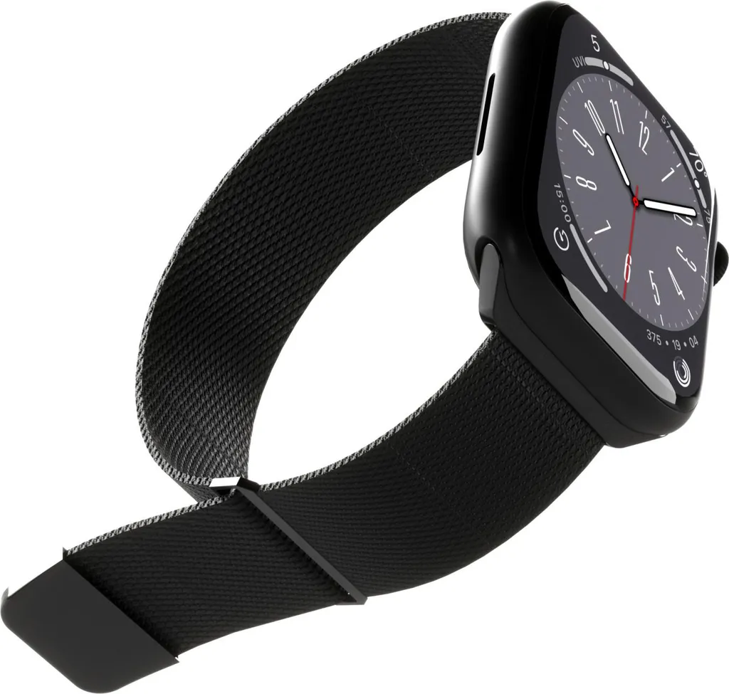 Bracelet Magnétique Milanese Noir pour Apple Watch 41mm en Inox Tressé