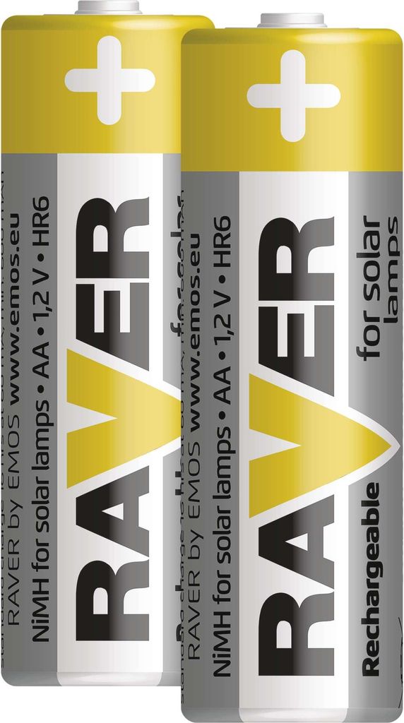 EMOS Wiederaufladbare AA Batterien RAVER für Solarlampen, 2 Stück, B7426