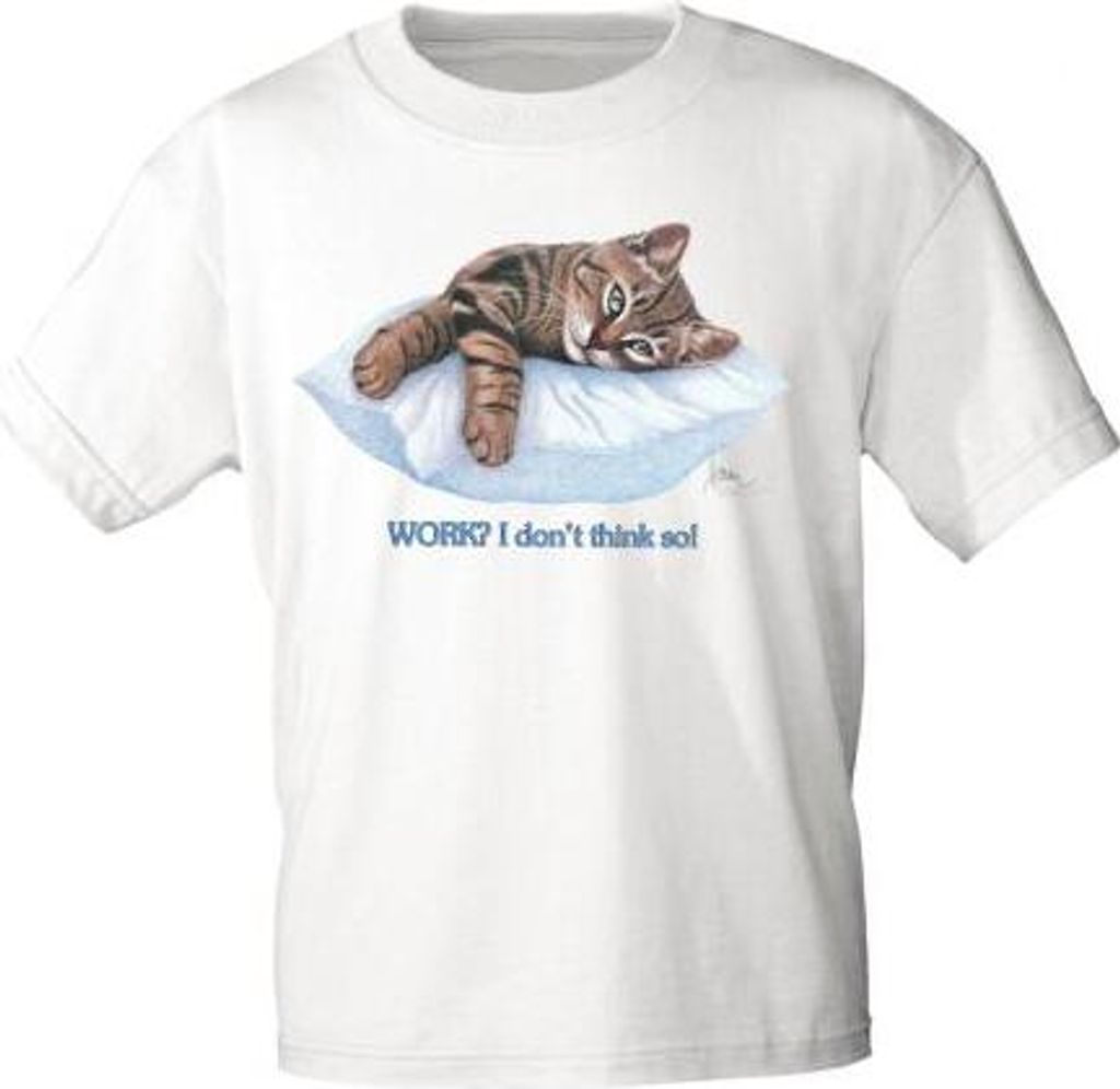 Kinder T-Shirt mit Print Cat Katze ruhend auf Kissen Produktbild 