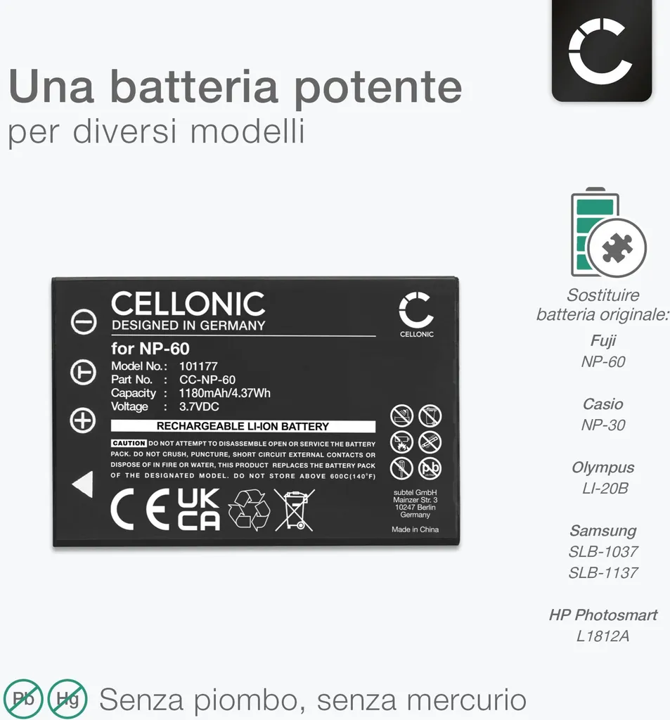 CELLONIC Caricabatteria compatibile con Caricatore NP-120 con display per fotocamera, camcorder, macchina fotografica