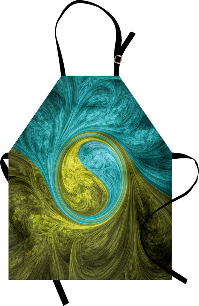 ABAKUHAUS Spiers Kochschürze, Zen-Ostspiralen-psychedelische Entwurfs-Zahl mit sonnigem Seiten-asiatischem ethnischem Design, Farbfest Höhenverst...