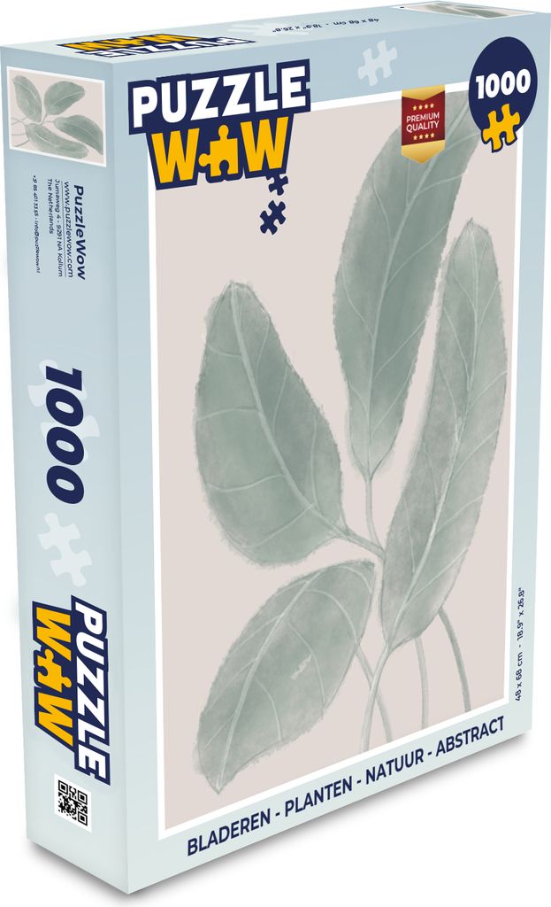 MuchoWow Puzzle 1000 Teile Blätter - Pflanzen - Natur - Abstrakt - Beige - Spielzeug - Alt und Jung - Spiele - Puzzeln