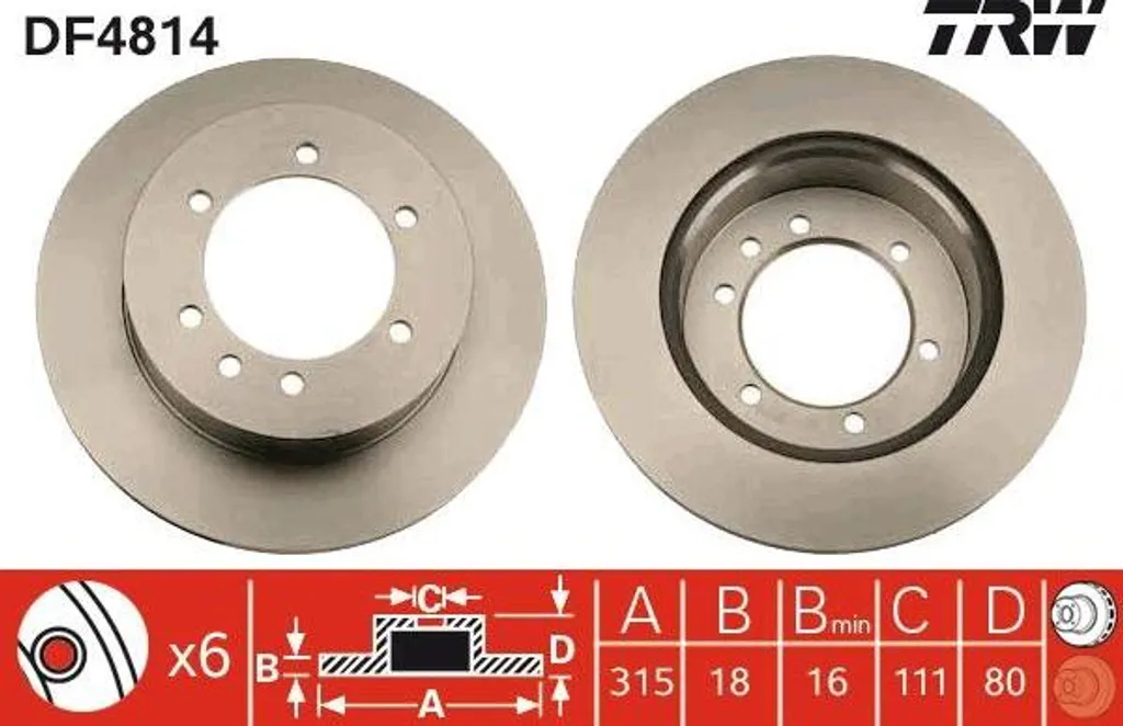 Éliminez les vibrations : Disque de frein TRW DF4814 pour Nissan Patrol