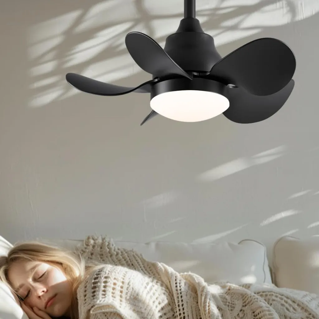 Ventilateur de plafond LED silencieux 55 cm avec 6 vitesses et commande