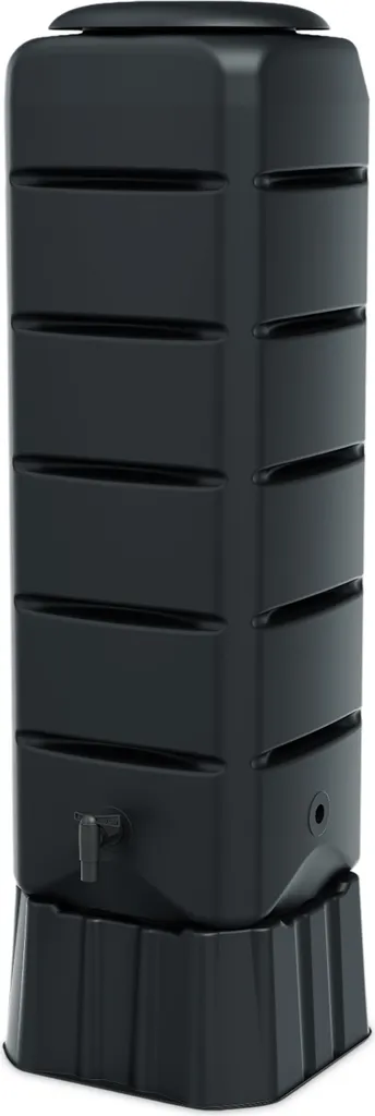 Récupérateur d'eau angulaire 120 litres anthracite avec robinet et pied