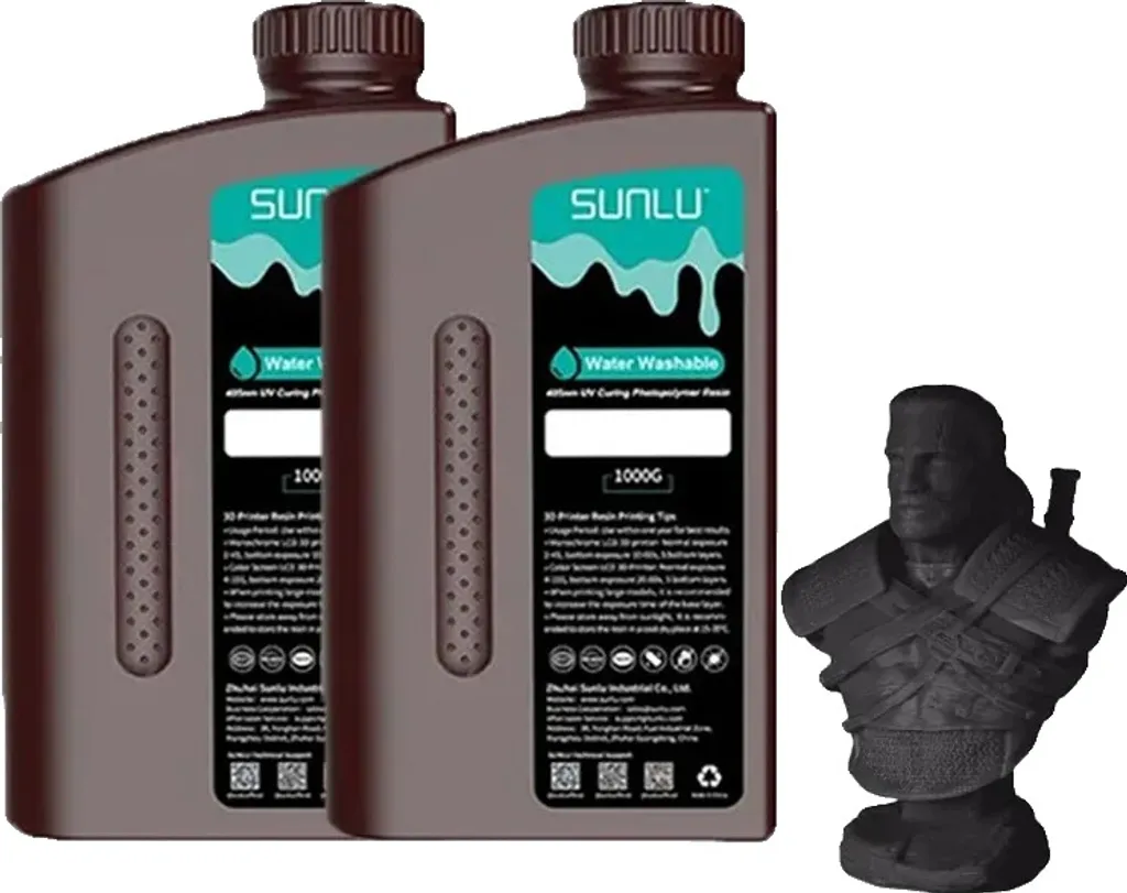 Résine pour imprimante 3D LCD 1kg Noir : nettoyage à l'eau et confort