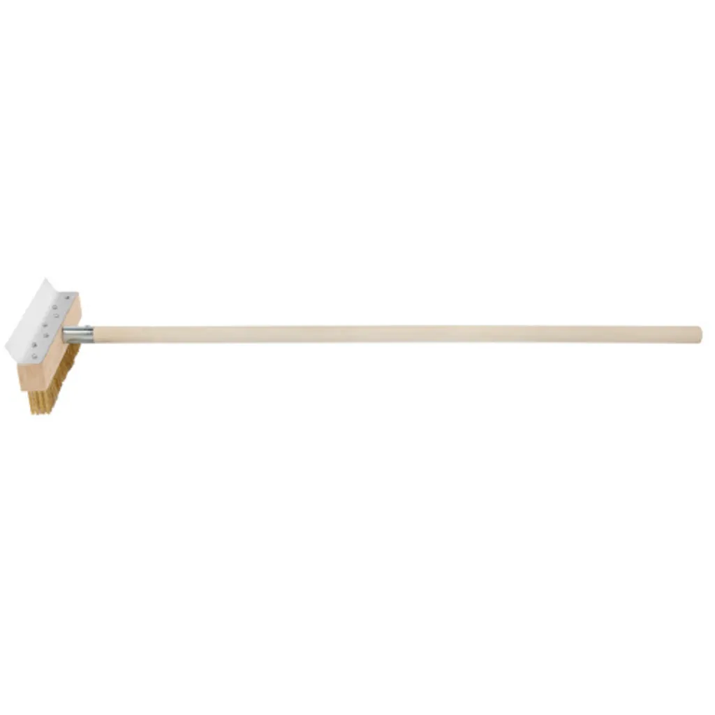 Brosse Four Pizza avec Poils en Laiton et Grattoir Métal Robuste 30 cm
