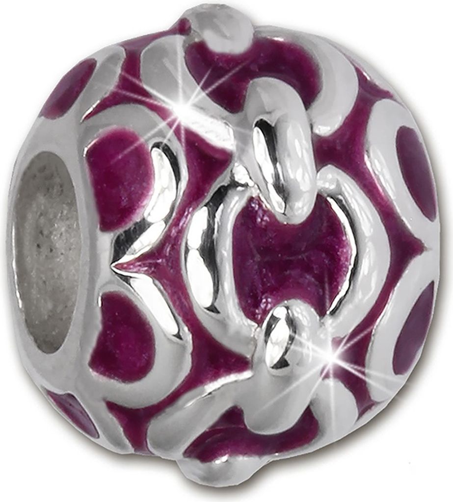 IMPPAC Bead Dekor lila Emaille 925er Silber Armband Beads D2SBE325V