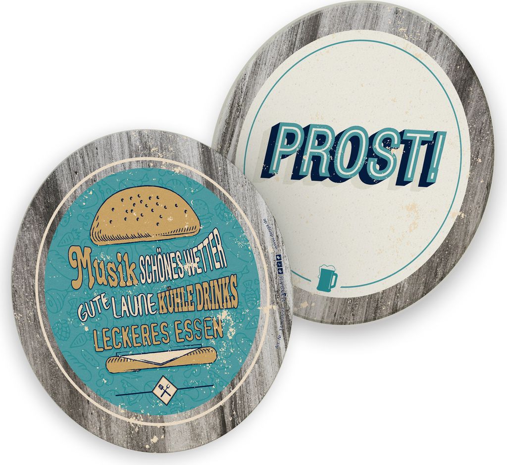 itenga 50x Bierdeckel Untersetzer BBQ retro Grillparty Produktbild 
