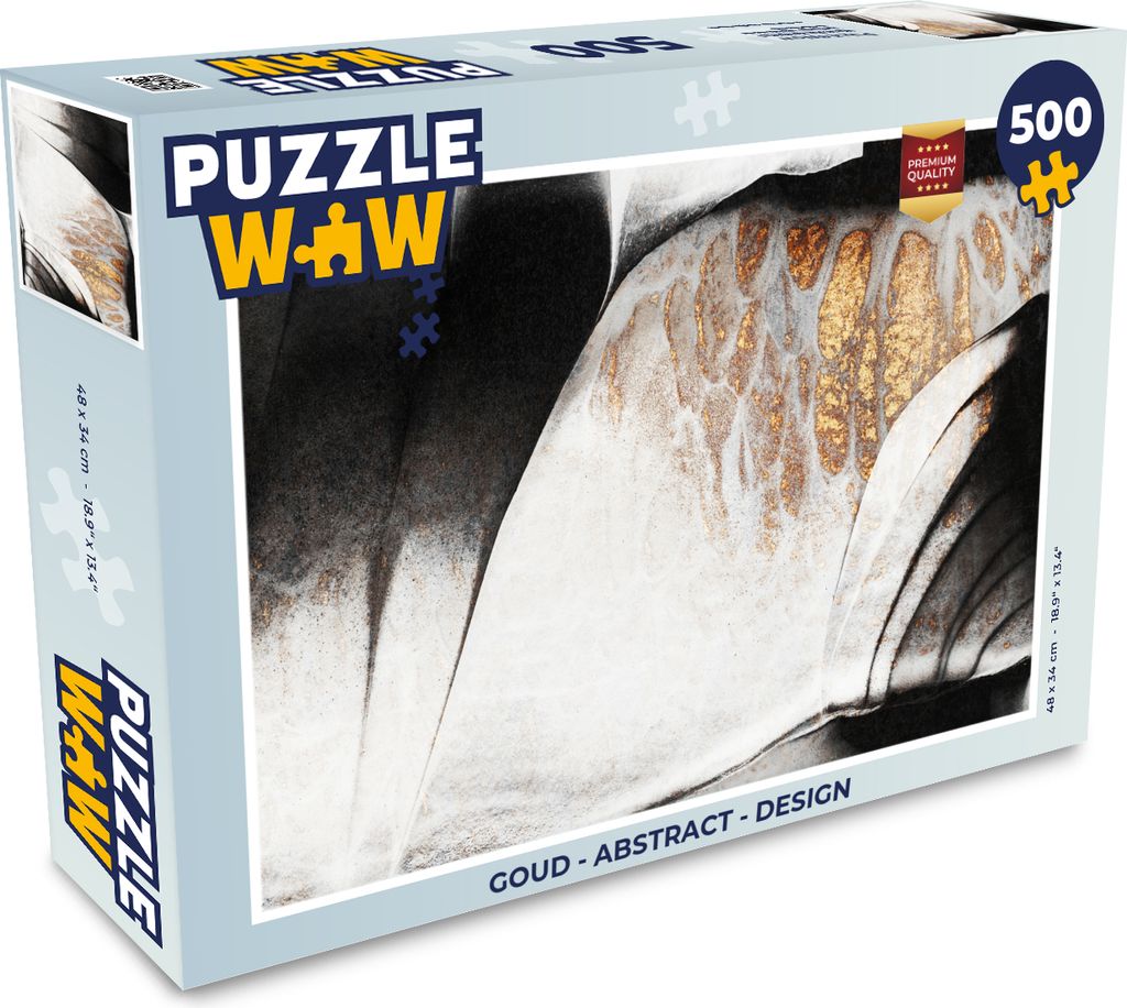 MuchoWow Puzzle 500 Teile Gold - Abstrakt - Design - 500 Teile - Kinder - Selberbauen - Puzzlespiele