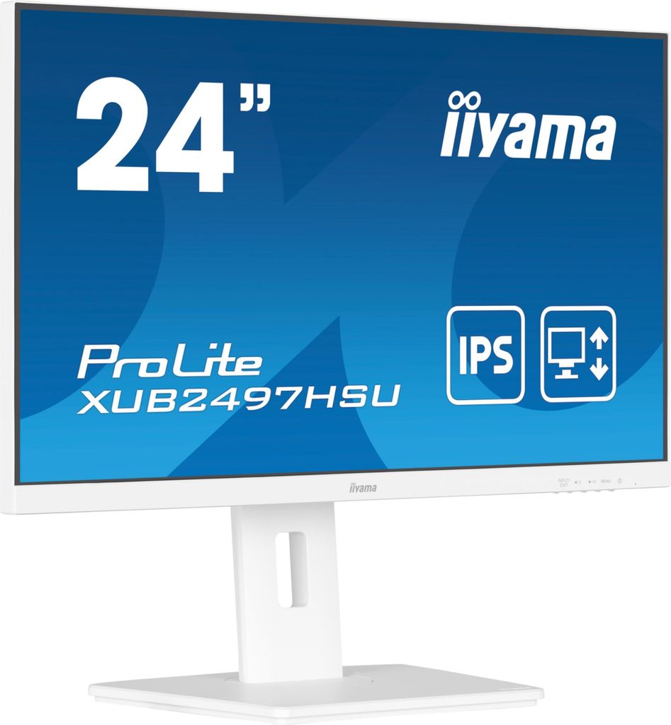 Promotional image of a white iiyama ProLite monitor.