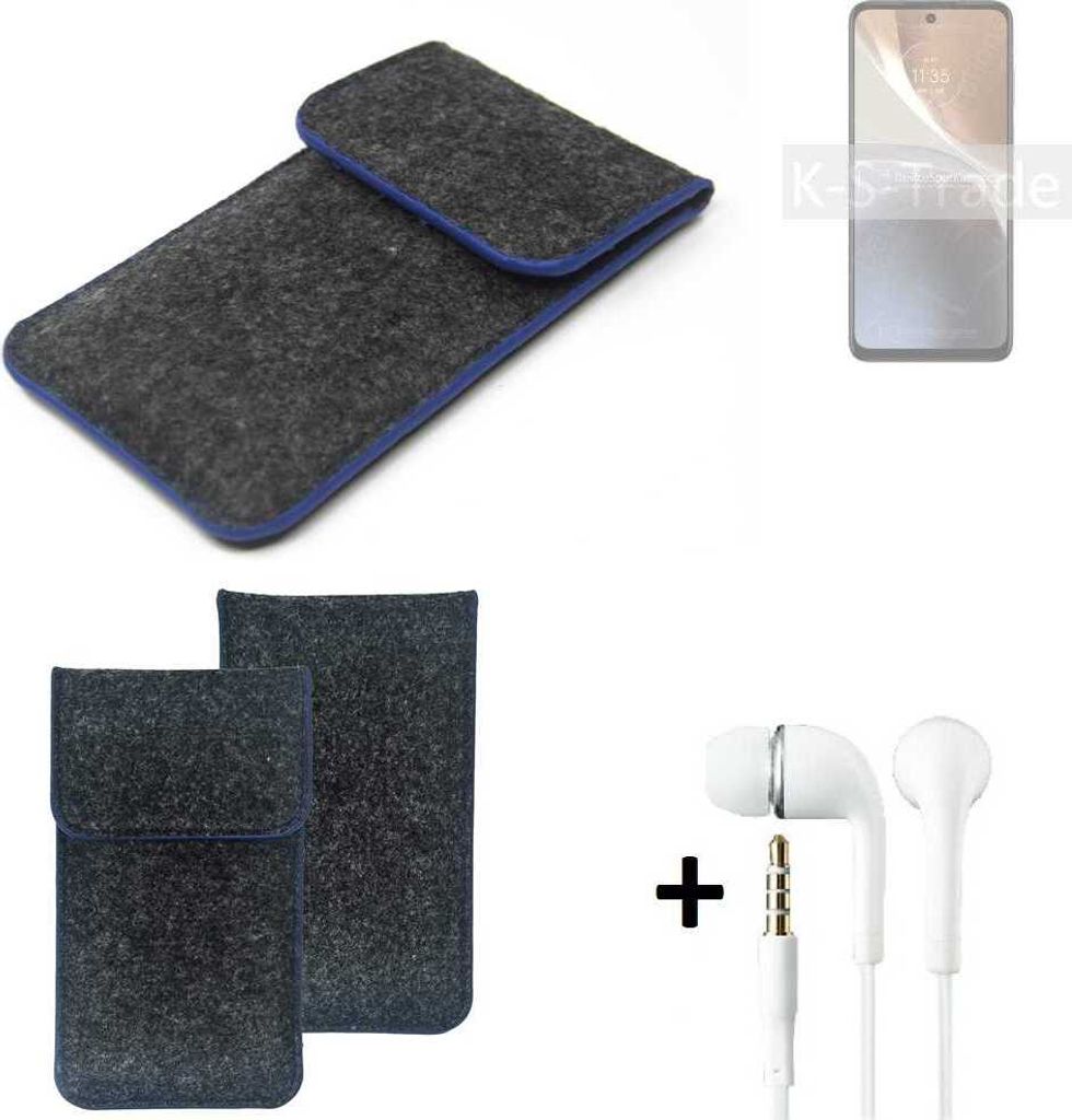 K-S-Trade Handy Schutz Hülle kompatibel mit Motorola Moto G32 Schutzhülle Handyhülle Filztasche Pouch Tasche Case Sleeve Filzhülle dunkelgrau,