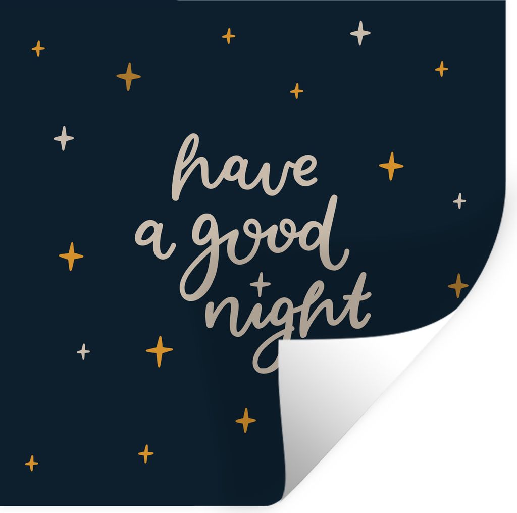 MuchoWow Wandtattoo Wandsticker Wandaufkleber Sprichwörter - Eine gute Nacht - Zitate - Kinder - Baby - Jungen - Mädchen 50x50 cm Selbstklebend...