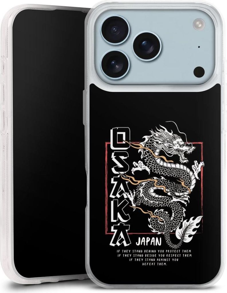 DeinDesign Handyhülle für Apple iPhone 17 Pro Silikon Hülle Case Smartphone Schutzhülle Drache Japan Meer
