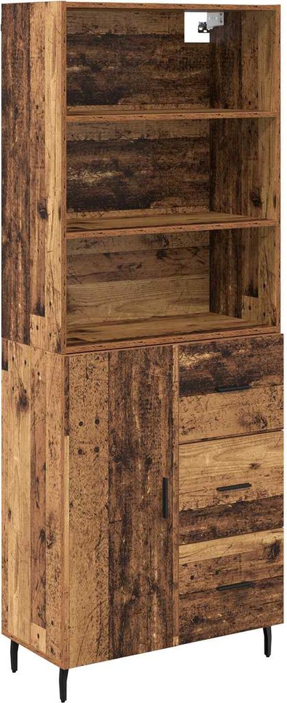 Highboard mit Schubladen 2 pcs Altholz Holzwerkstoff
