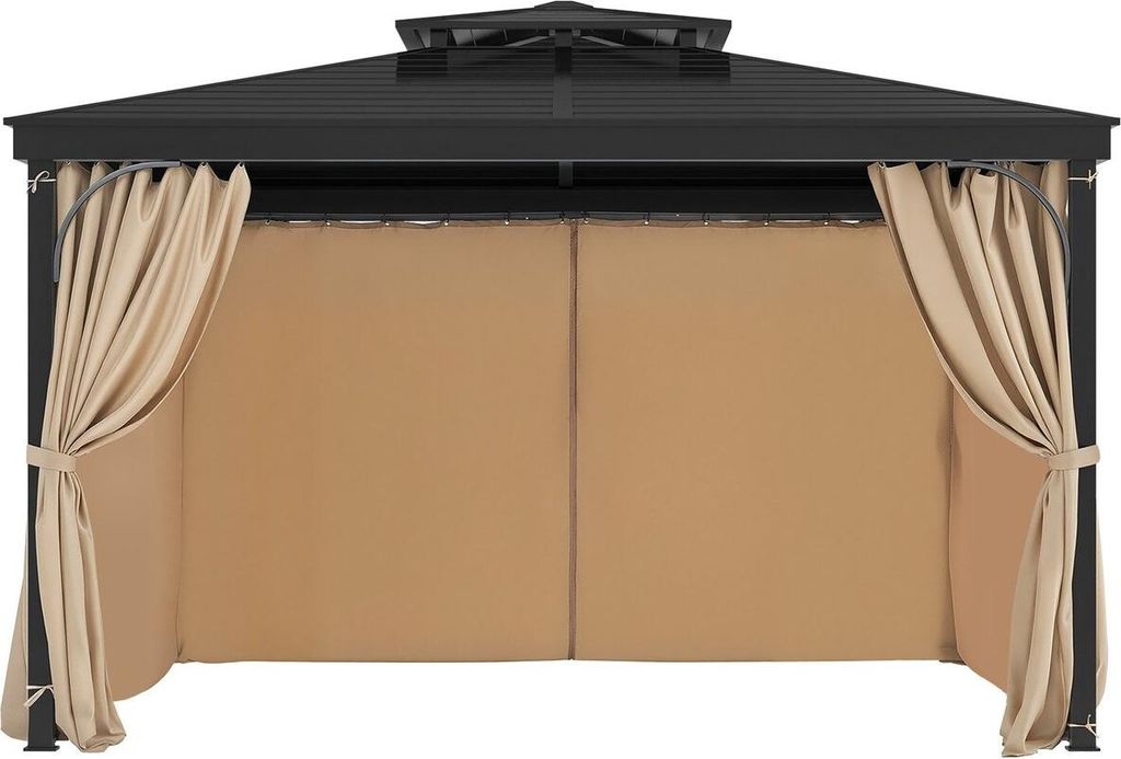 Gazebo-Sichtschutzvorhang 13' x 10' x 7' Wasserdichte Gazebo-Vorhänge Khaki