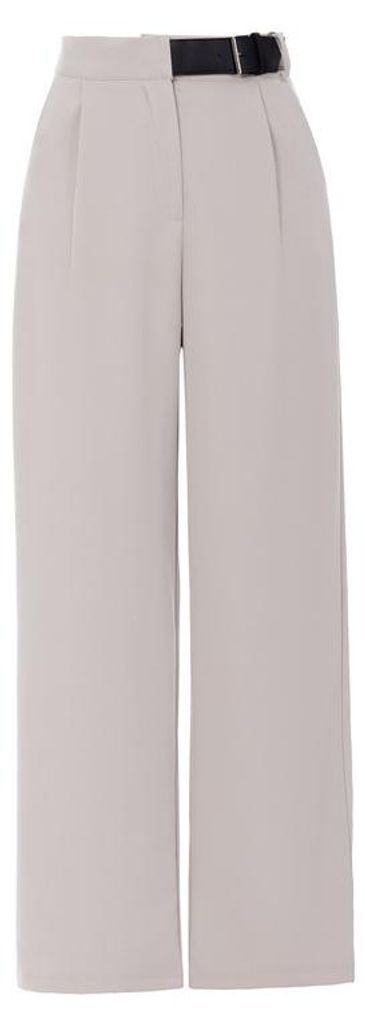 Damen-Anzughose mit Bundfalten, weitem Bein, hohem Bund und Seitentaschen