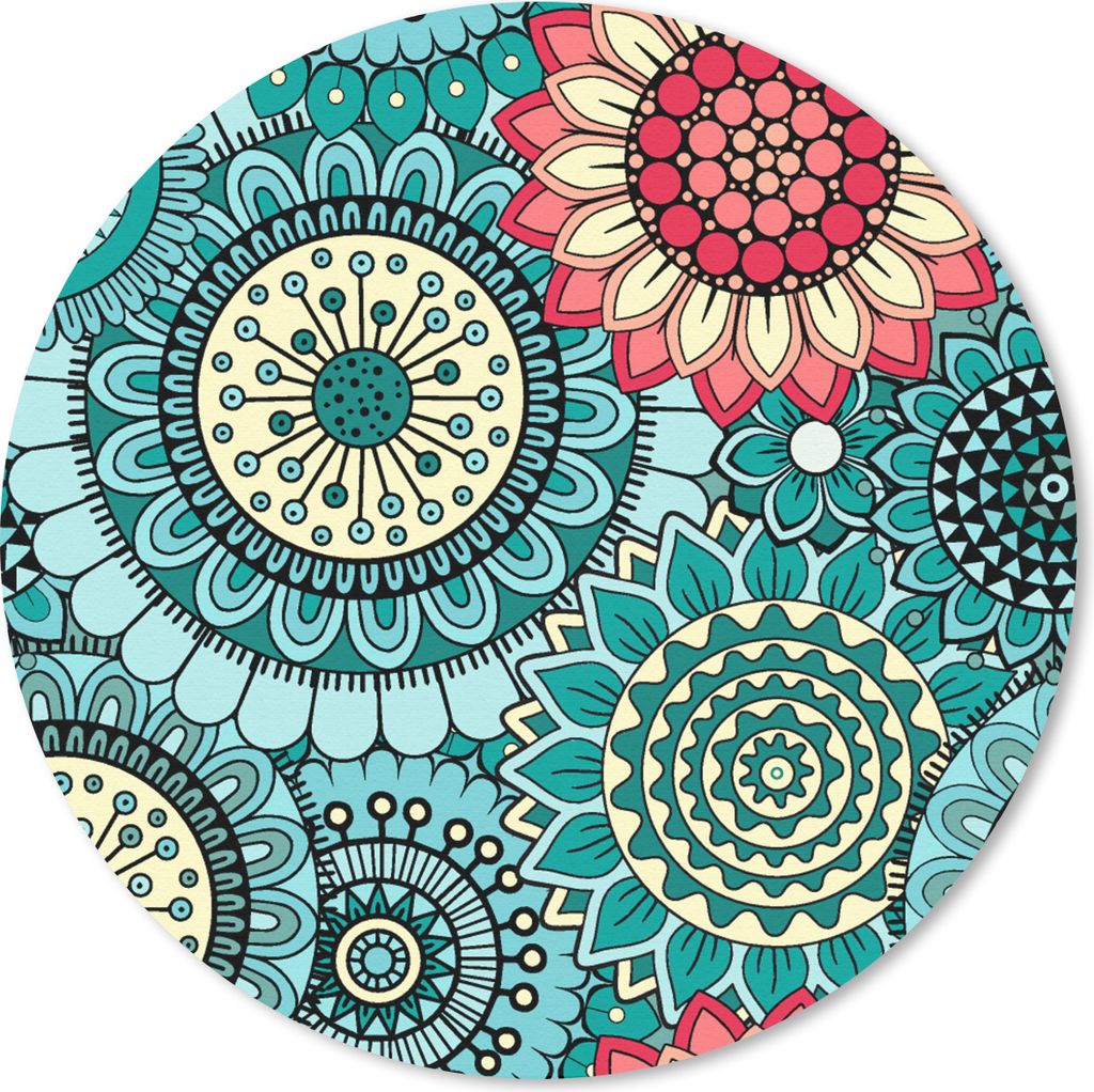 MuchoWow Mauspad Mousepad Mädchen - Blumen - Muster - Mädchen - Kinder - Kinder 50x50 cm - Mousepads - Maus Mat - Pad - Mausunterlage - Vinyl