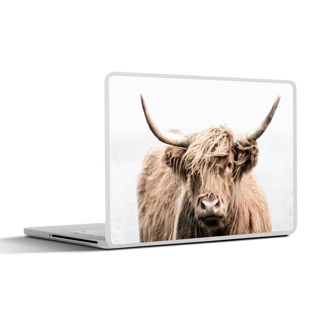 MuchoWow Laptop Aufkleber Sticker Cover Schottischer Highlander - Tiere - Fell 31x22.5 cm - Laptop-Deko