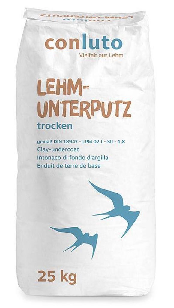 Conluto Lehm Unterputz Putz Lehmputzmörtel DIN 18947 25 kg Produktbild 