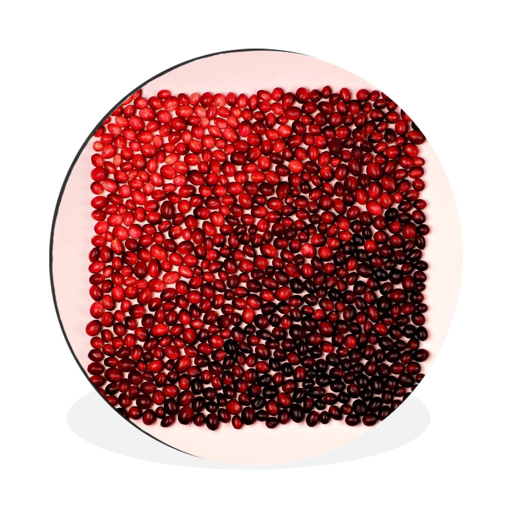 MuchoWow Aluminium Wandkreis Frische Preiselbeeren sortiert Ø 90 cm Wanddeko Modern Wohnzimmer - Mauerkreis - Wandbilder - Runde Bild - Bild aus...