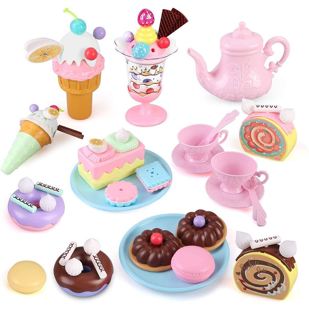 Kinder Spielküche Rollenspiel Tee-Set Teeservice aus Holz Küchenspielzeug 