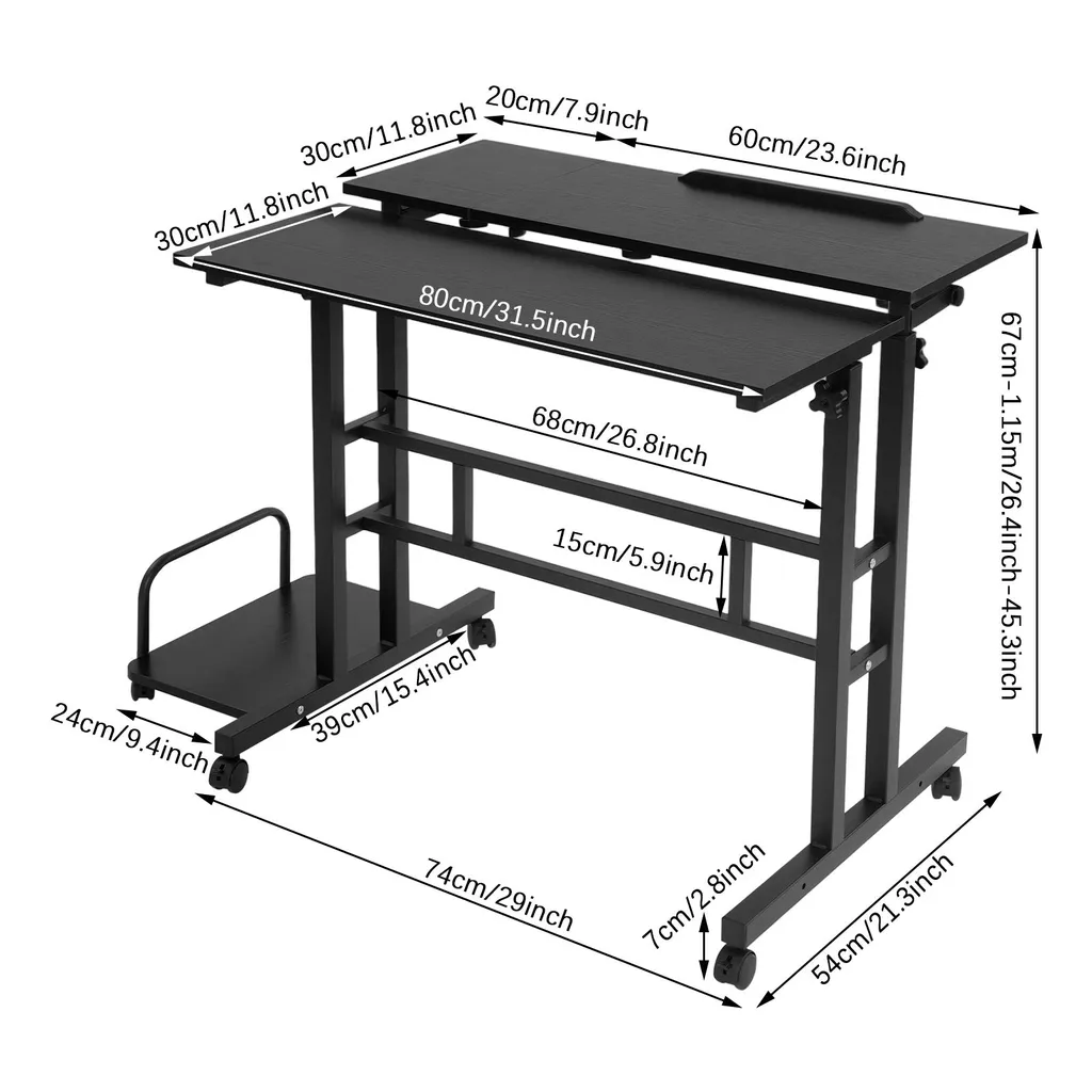 Table d'ordinateur réglable et ergonomique pour bureau de travail assis - 6